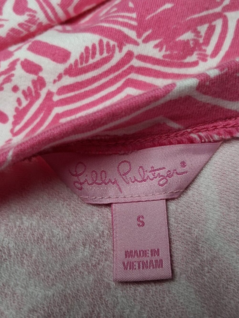 Lilly Pulitzer Dress Small Oh Cabana Boy French Terry Beach Coastal Pink - Picture 7 of 9